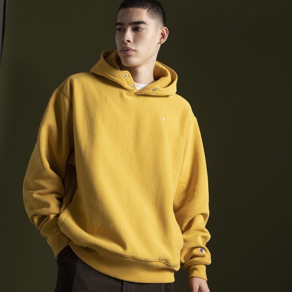Champion Mustard Reverse Weave Hoodie S